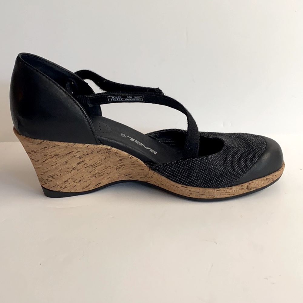 Teva-The Riviera wedge heel Mary Janes in Black.In excellent condition.Size 8